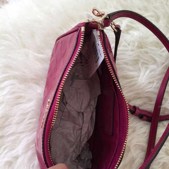 Coach Debossed Top Handle Leather Crossbody - Picture 4 of 6