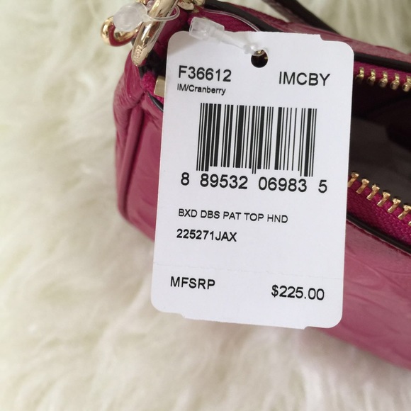 Coach Debossed Top Handle Leather Crossbody - Picture 5 of 6