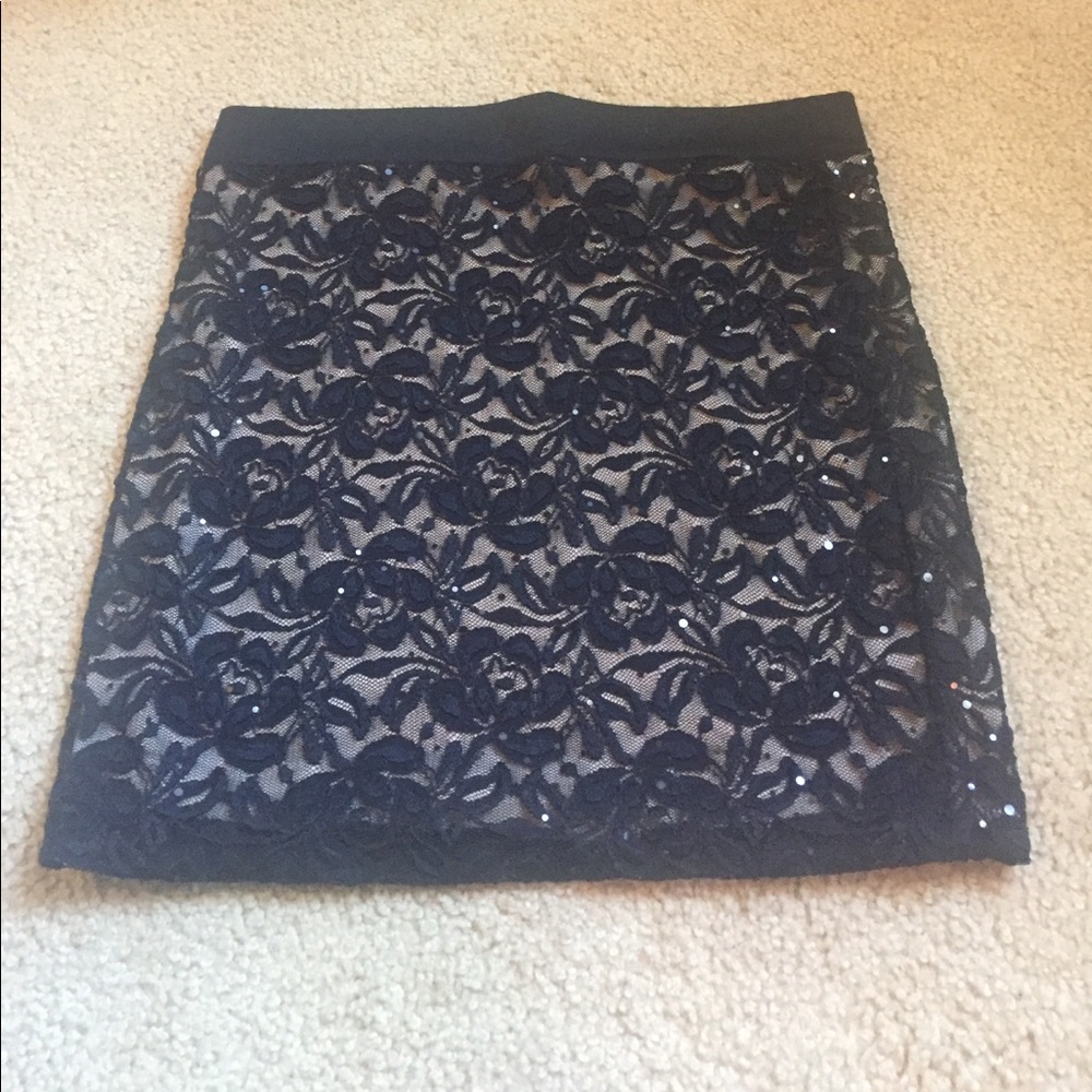Sparkly black mini skirt