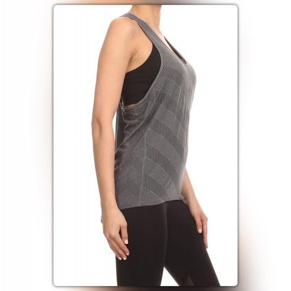Grey Racerback Love Athletic Tank - Picture 2 of 3