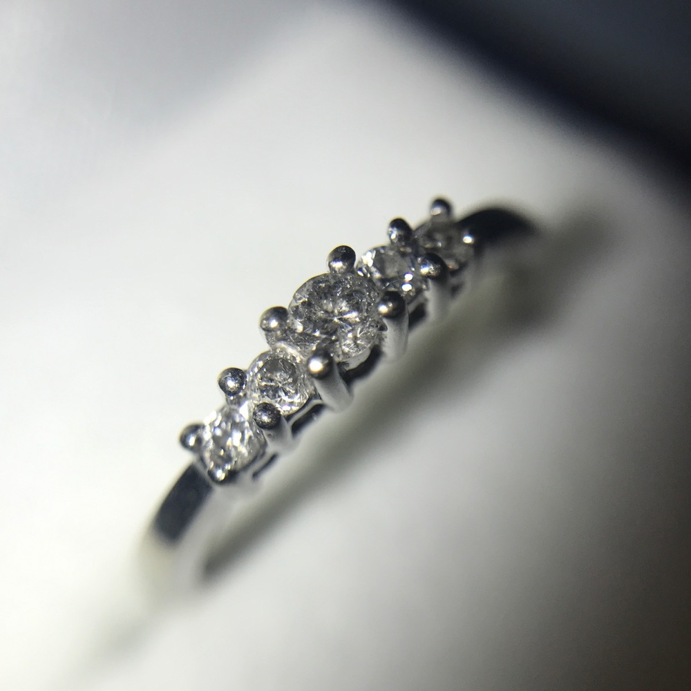 10k white gold diamond band ring sz 6 anniversary