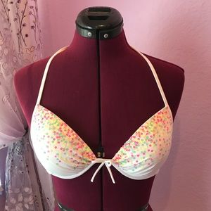 VS Colorful Sequin White Bikini Top