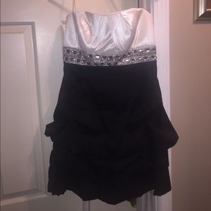 Black and white cocktail dress