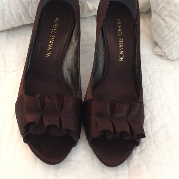 Brown Satin Heels - Picture 2 of 2