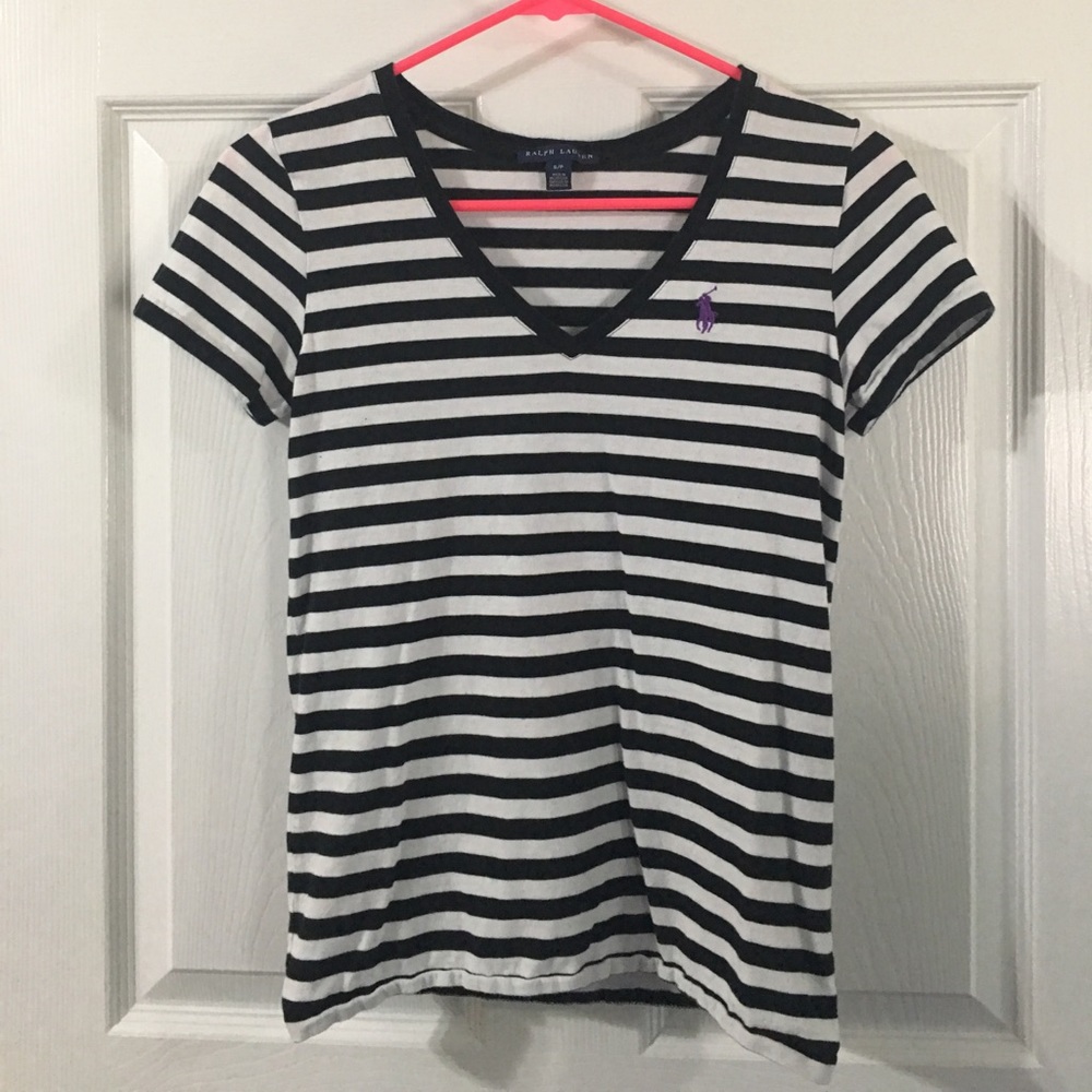polo striped v neck
