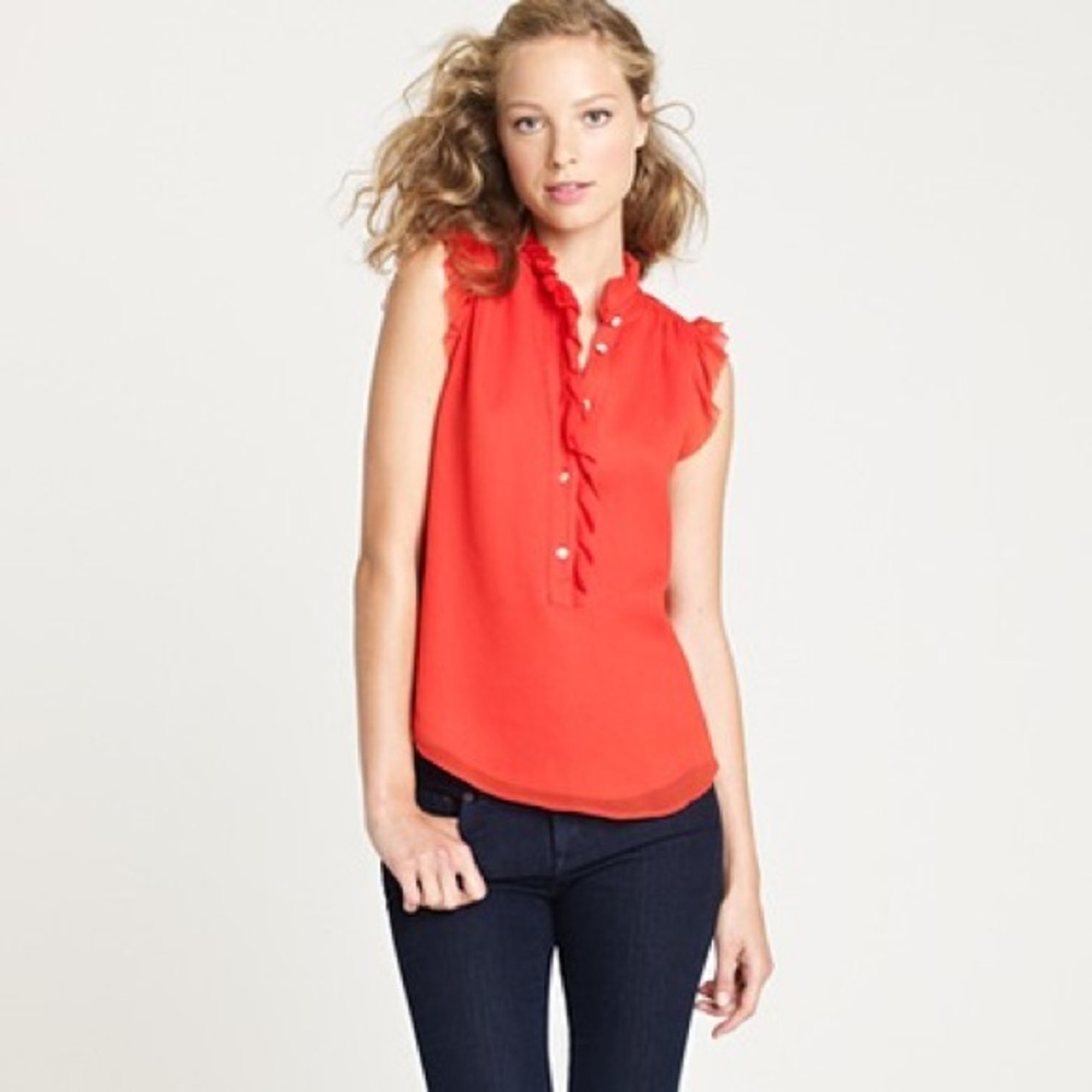 Natasha Top - Coral/Red NWOT