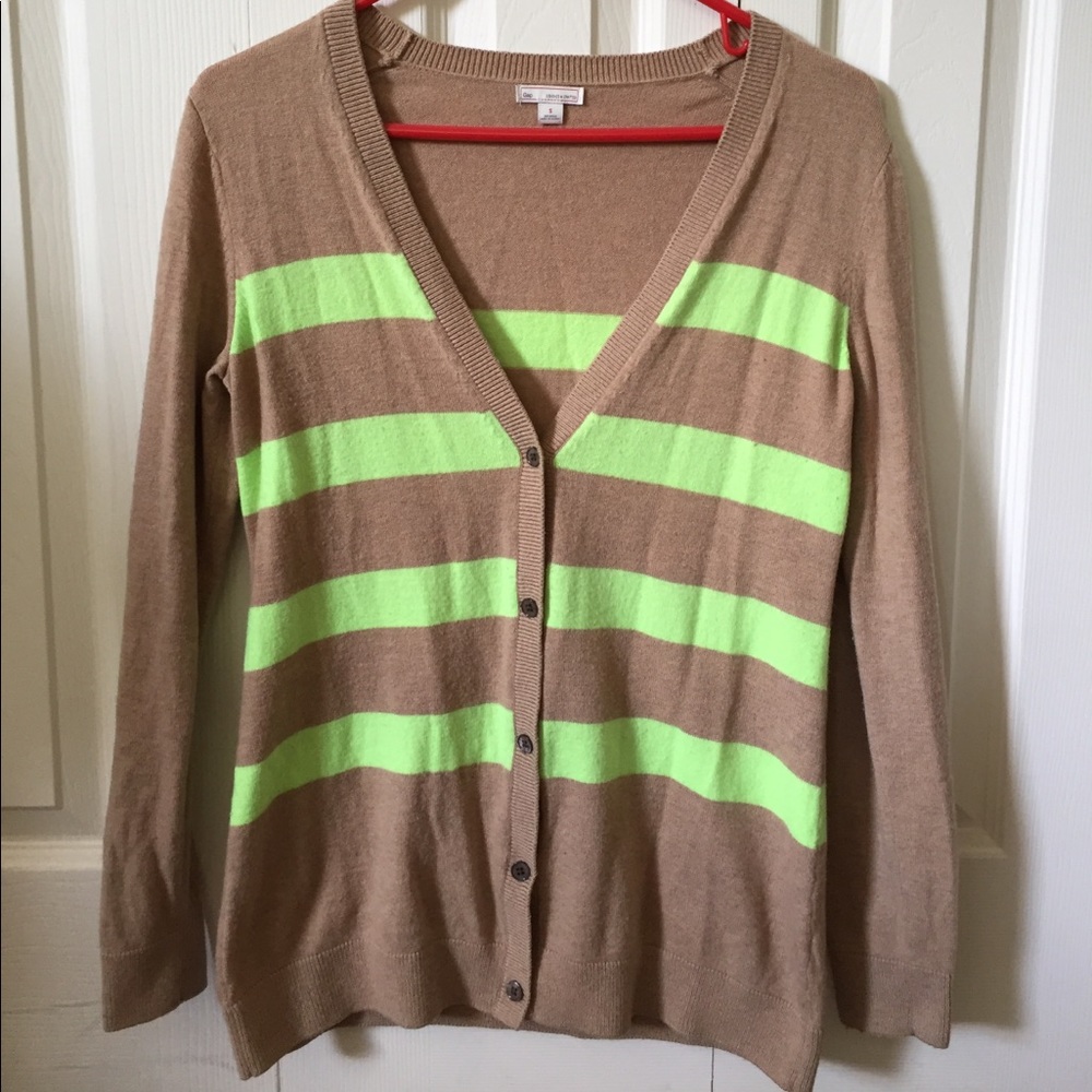 V neck button down sweater.