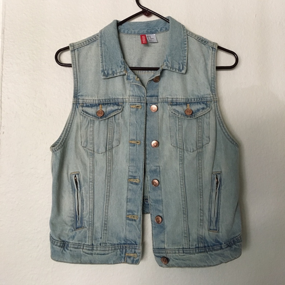 Faded jean vest