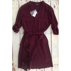 Maroon Shirt Dress from Express