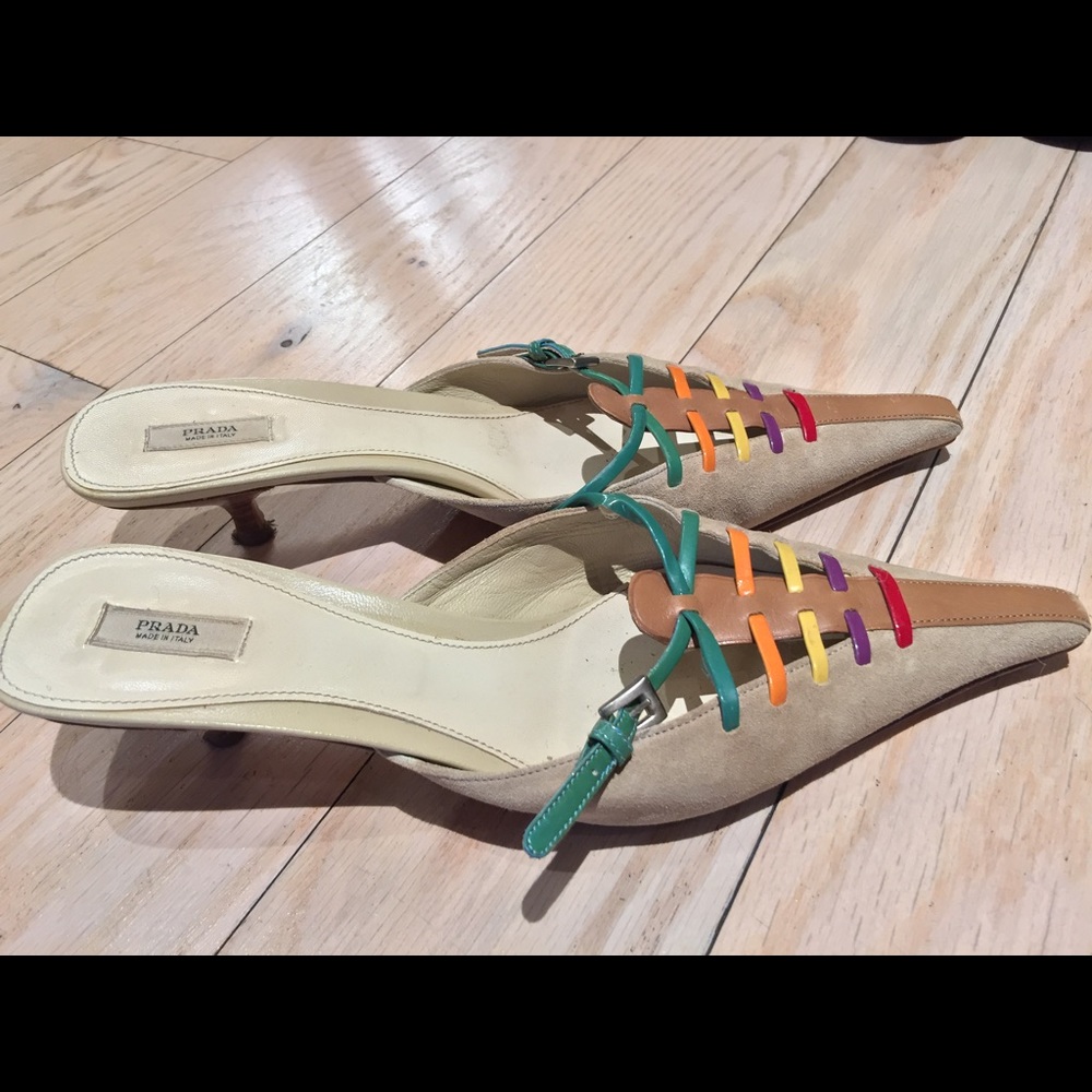Prada of-the-moment mules in almost-new condition!