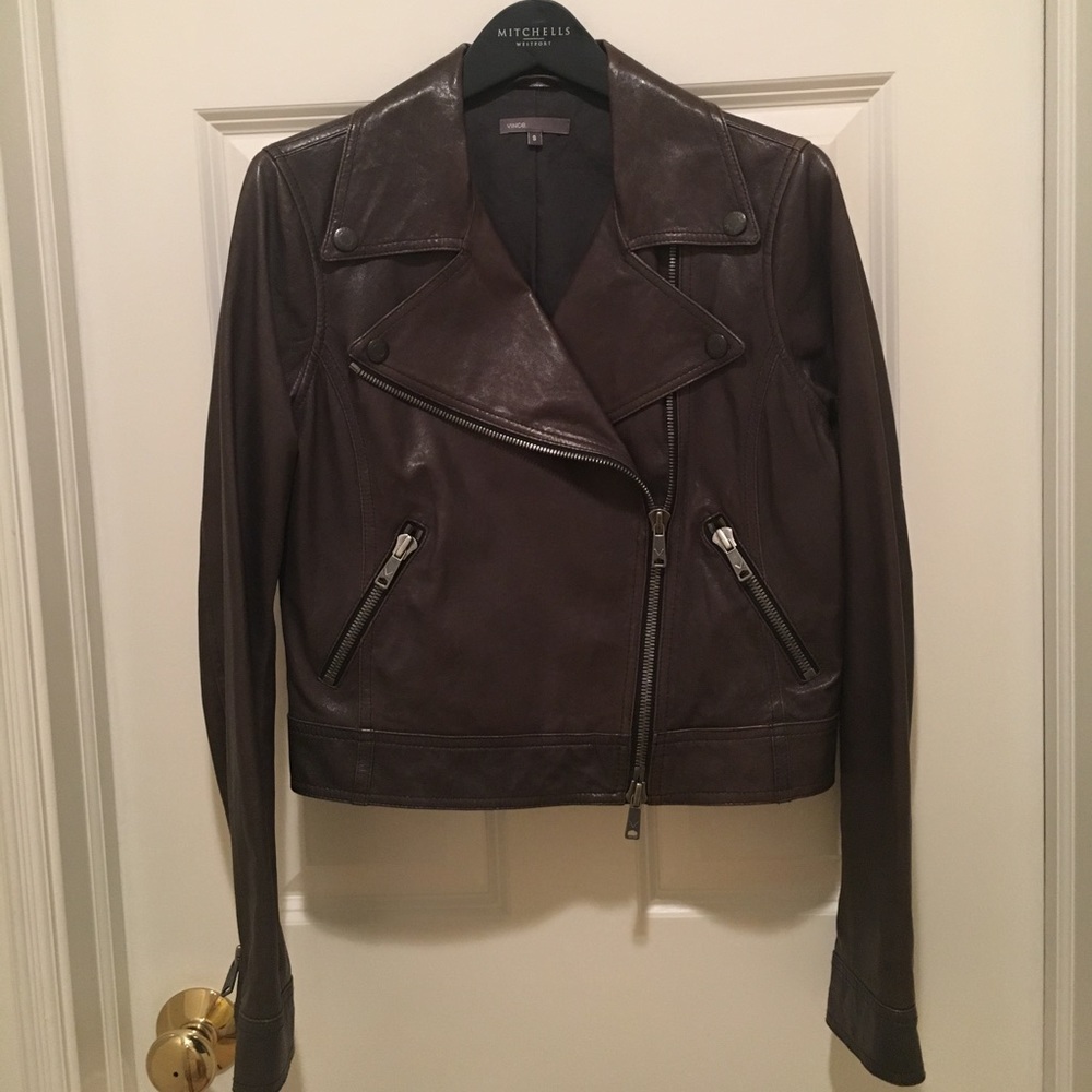 VINCE Brown Leather Jacket