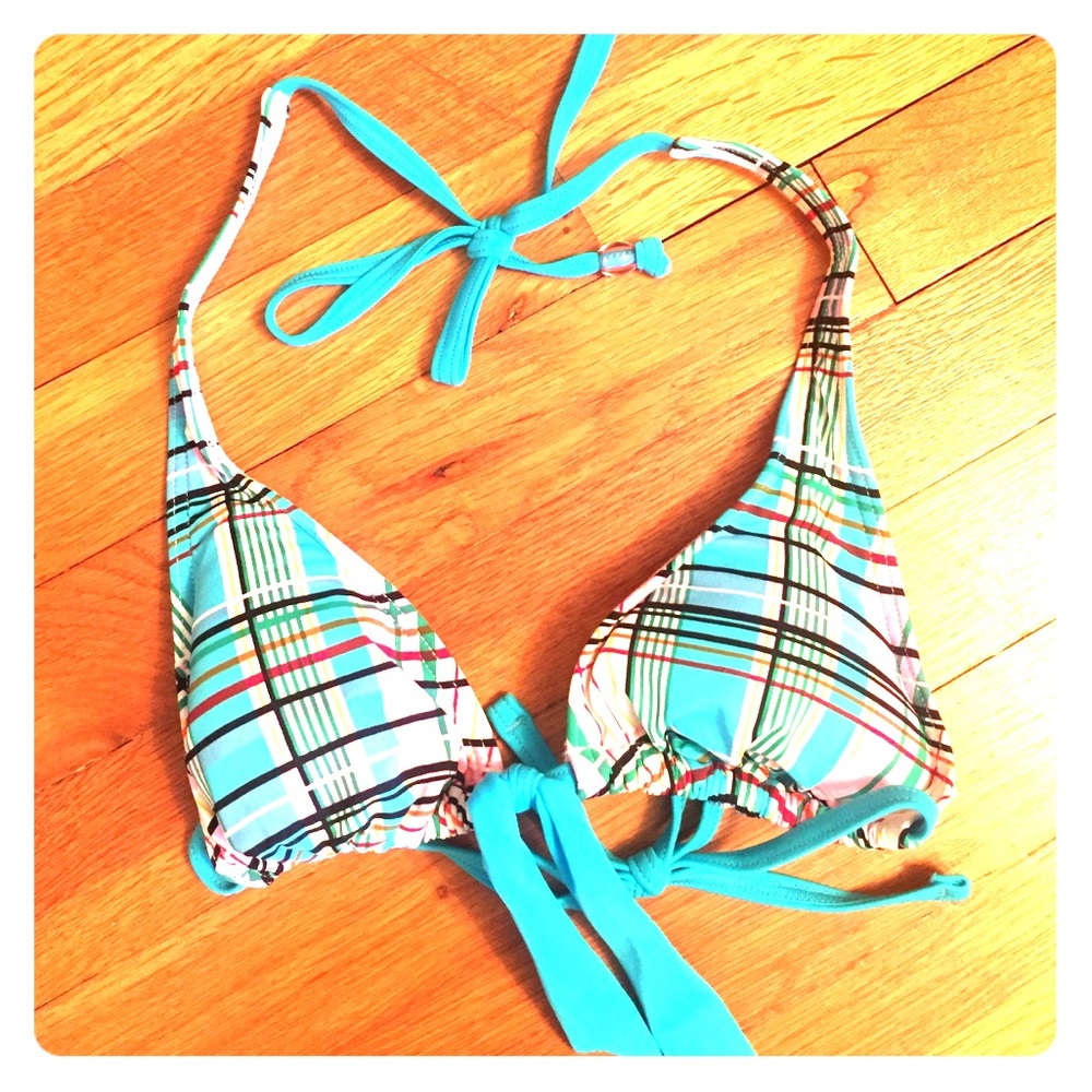 Esprit plaid bikini halter Top XS