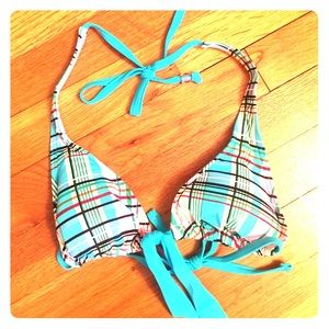 Esprit plaid bikini halter Top XS