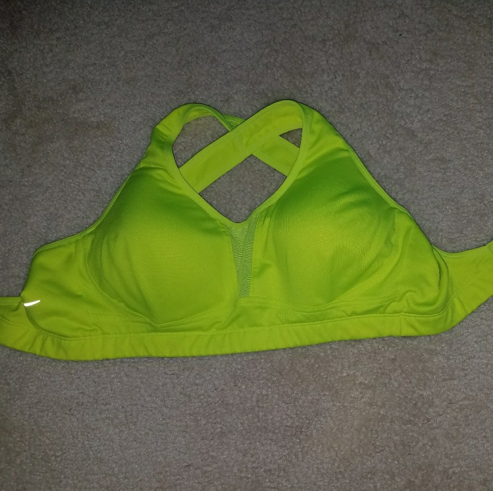 Neon yellow sports bra