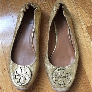 Tory Burch Gold Espadrilles size 8