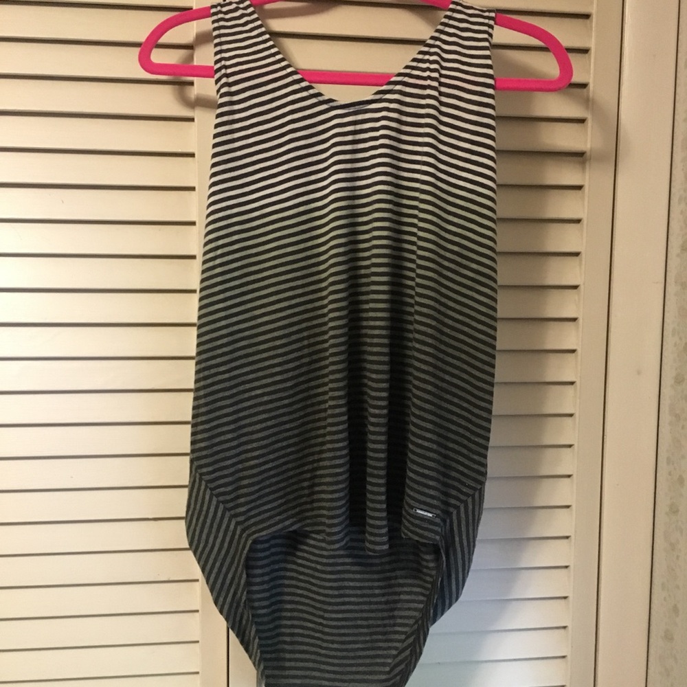 Green Striped Tank with opening