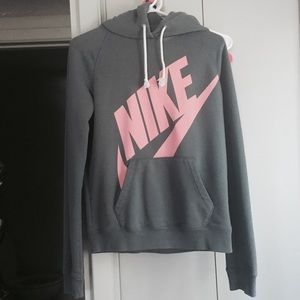 Classic Grey and Light Pink Nike Hoodie