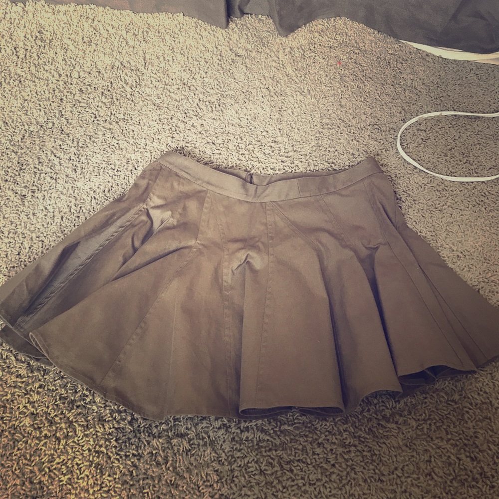 Army green mini skirt