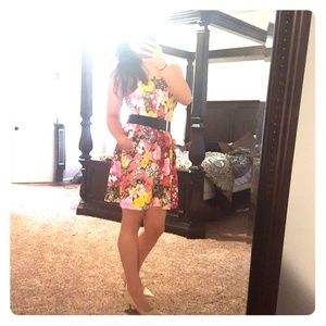 Pink Floral Strapless Dress from New York and Co