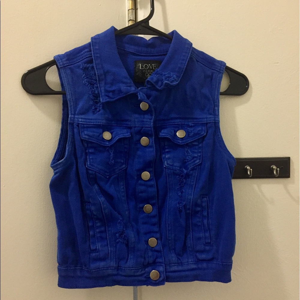 Love Culture Cobalt Blue Jean Vest