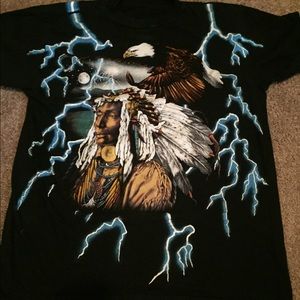 VINTAGE American Thunder Eagle Native Light Shirt
