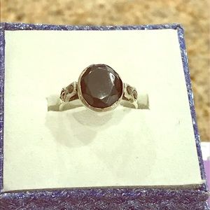 Vintage hematite marcasite silver ring