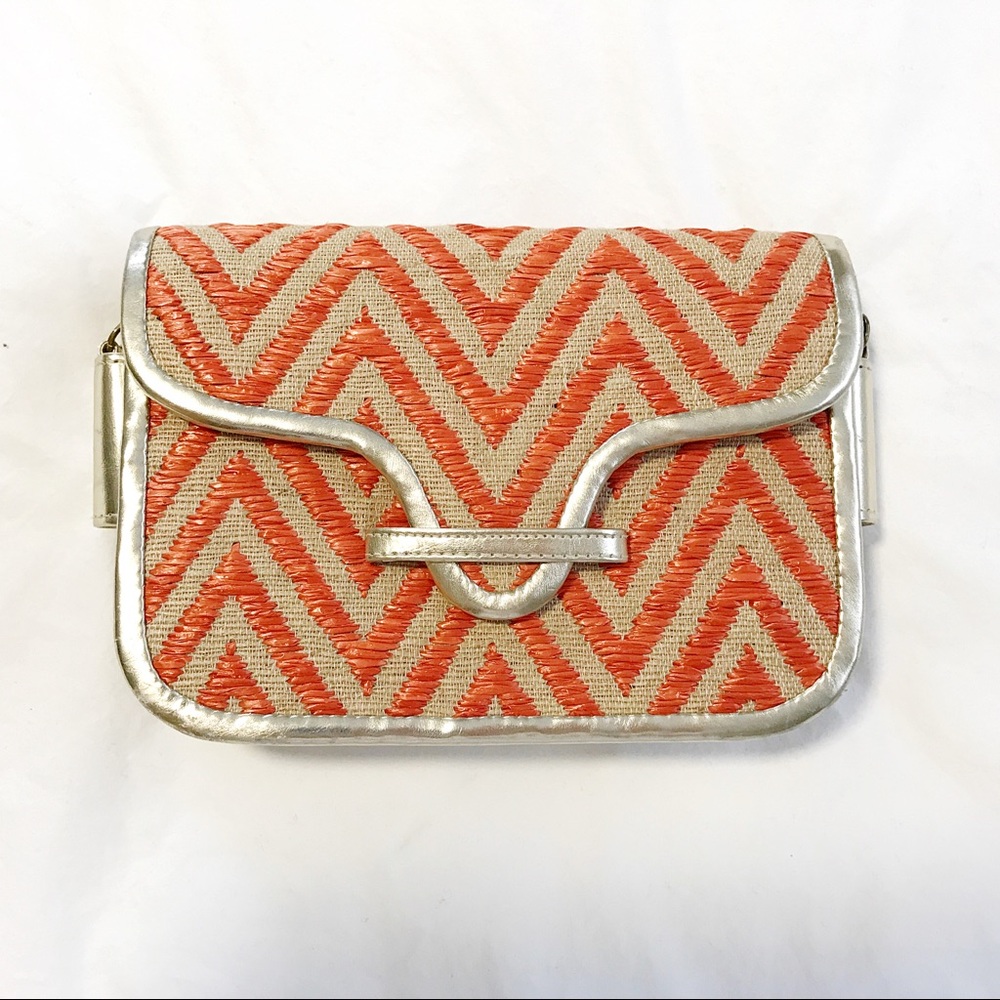 Roberta Freymann (Roller Rabbit) Straw Clutch/Bag