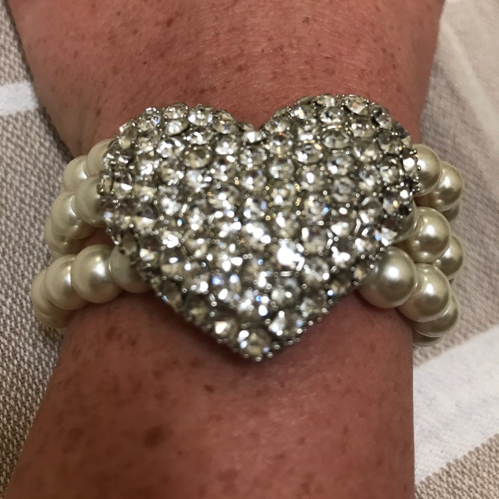 Sparkly Rhinestone & Pearl Bracelet