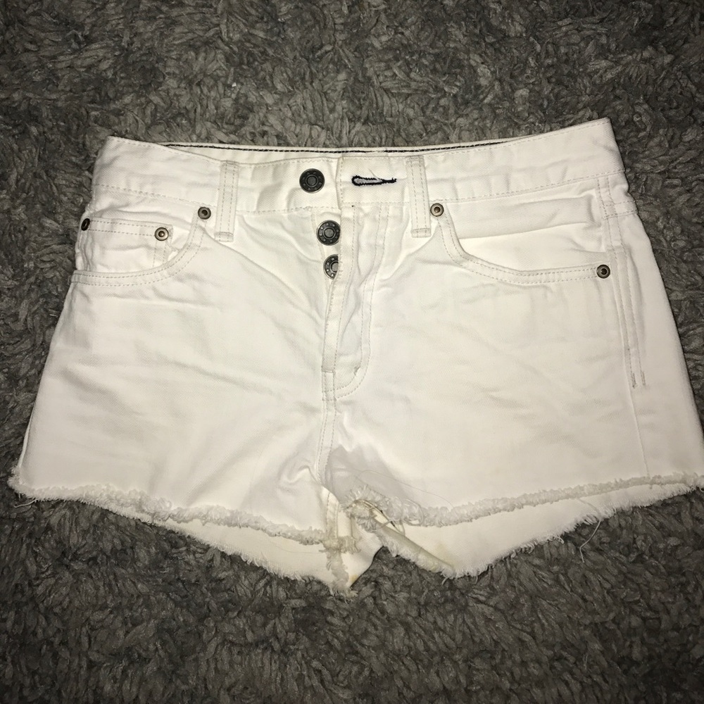 Free people white denim shorts