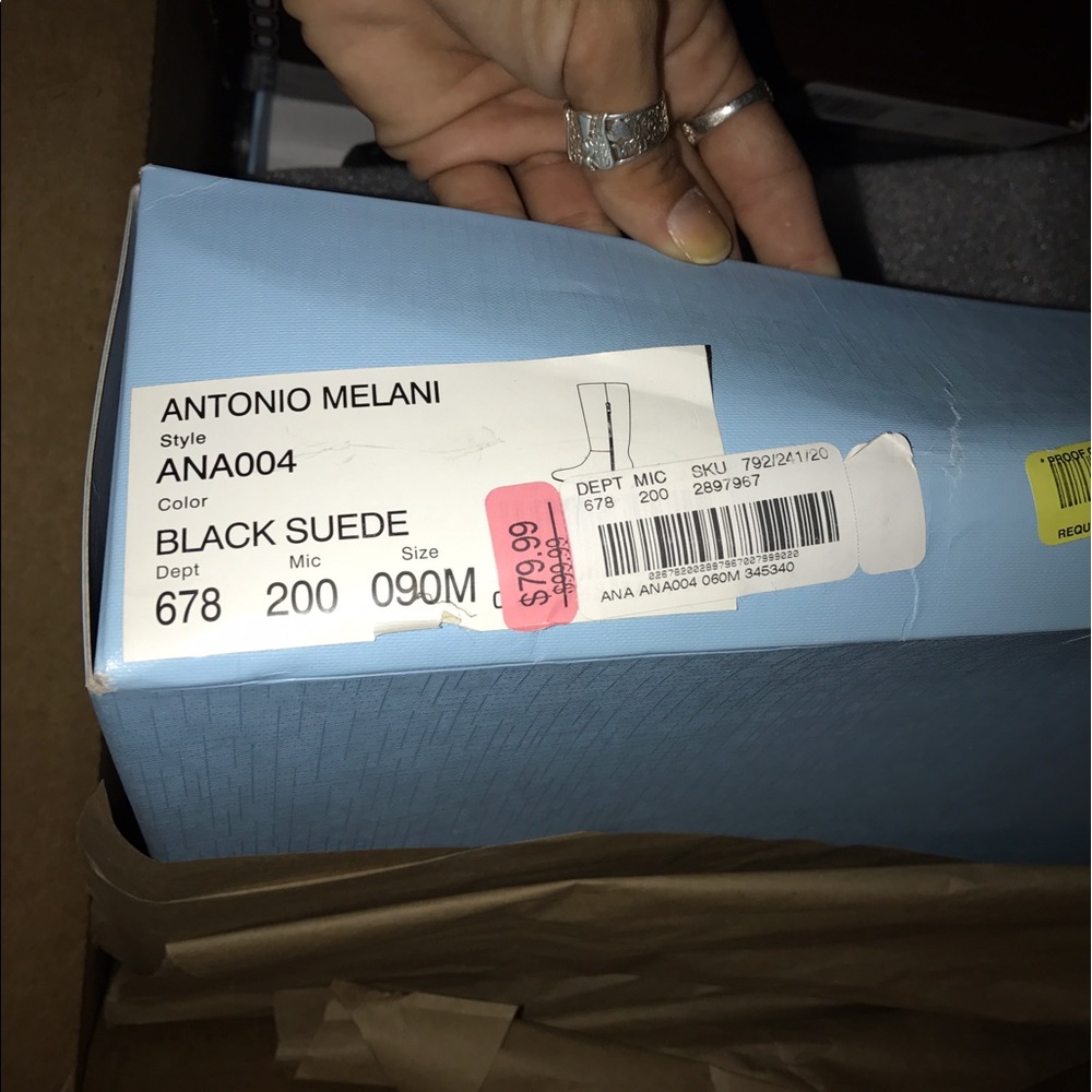 Antonio Melani Black Suede Boots