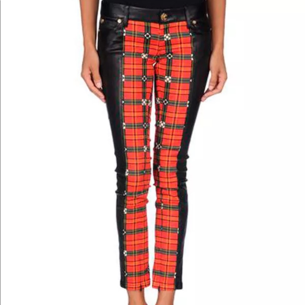 FAUSTO PUGLISI gorgeous tartan pattern Jeans Pants