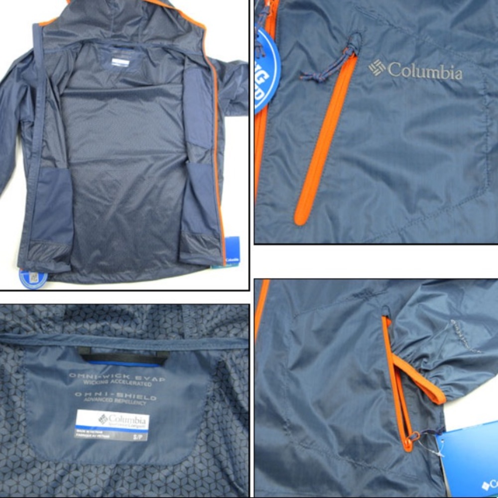 Grey Columbia men's windbreaker jacket NWT