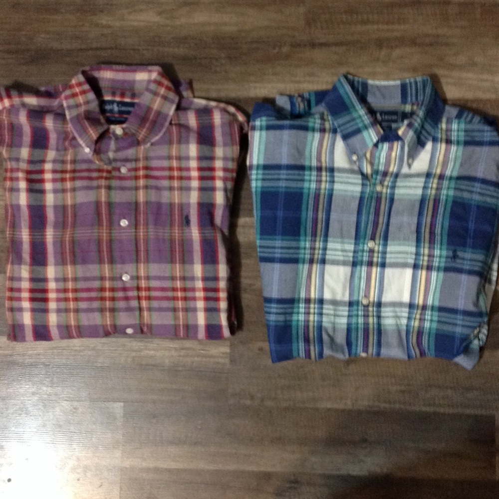 LOT (2) NWOT short sleeve button up polo shirts