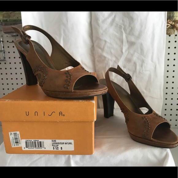 Unisa Duke Luggage/Cuir Naturel Pullup Heel - Picture 3 of 4