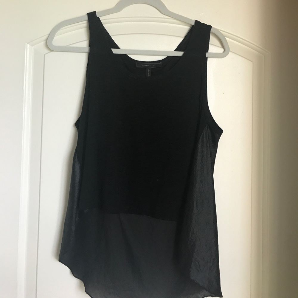 Black tank with shiny back detail