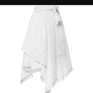 Alice & Olivia pleated tiewaist asymmetrical skirt