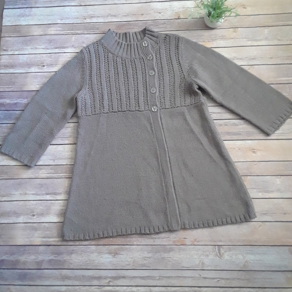 Kimchi Blue mushroom grey button front sweater