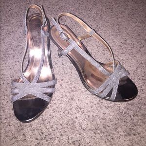 Silver strappy heels!