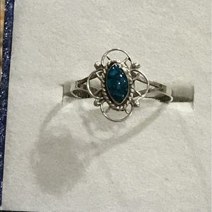 Vintage blue turquoise silver ring