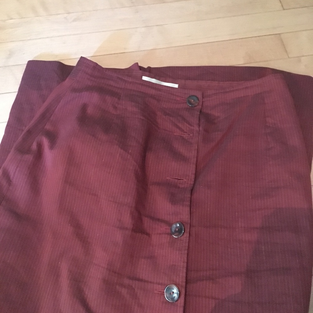 Casual Corner maroon pinstriped maxi skirt!