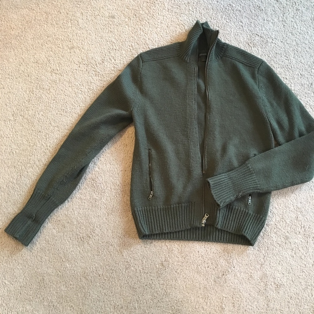Men's Forest Green Zipped Sweater