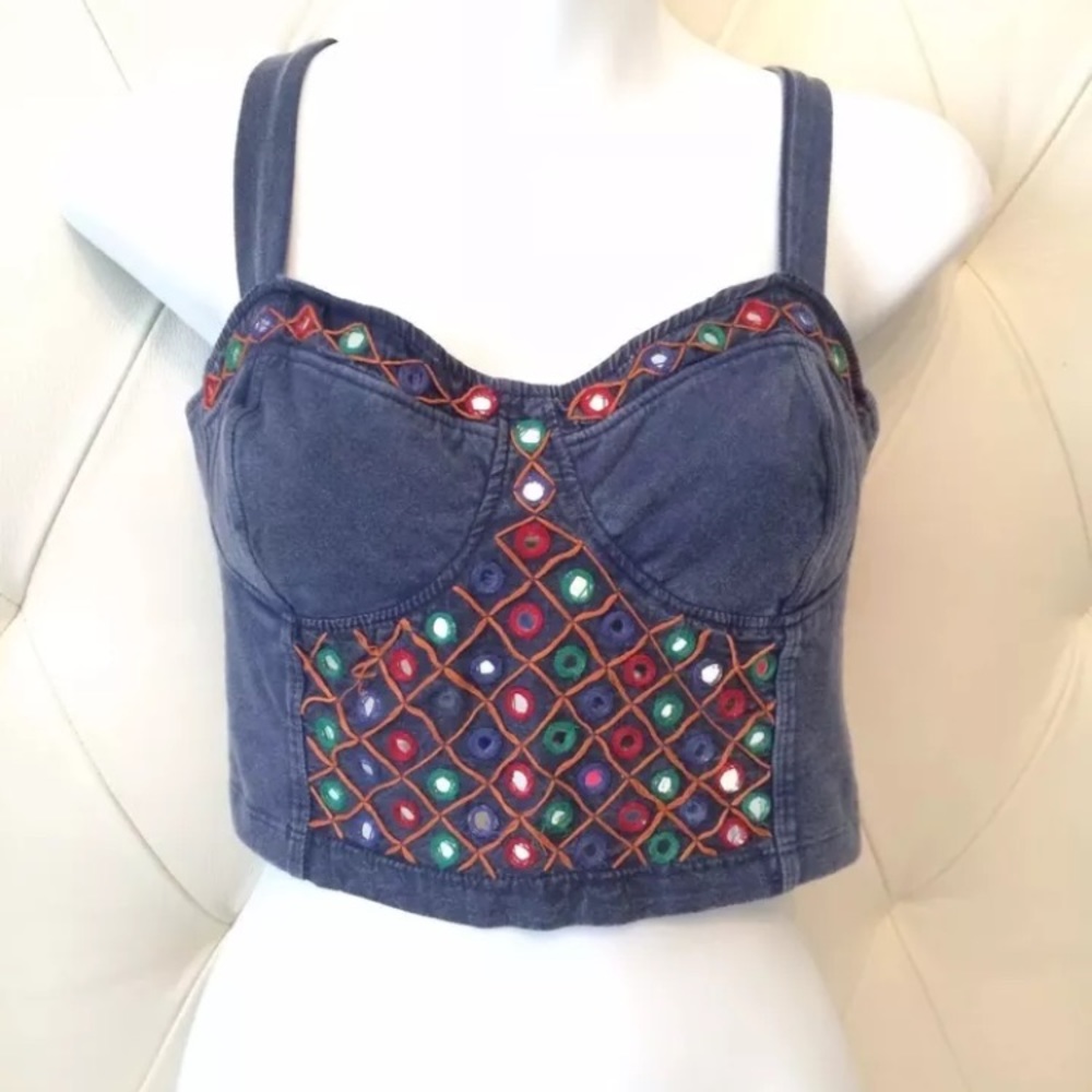 Blue mirrored crop top from Urban Outfitters