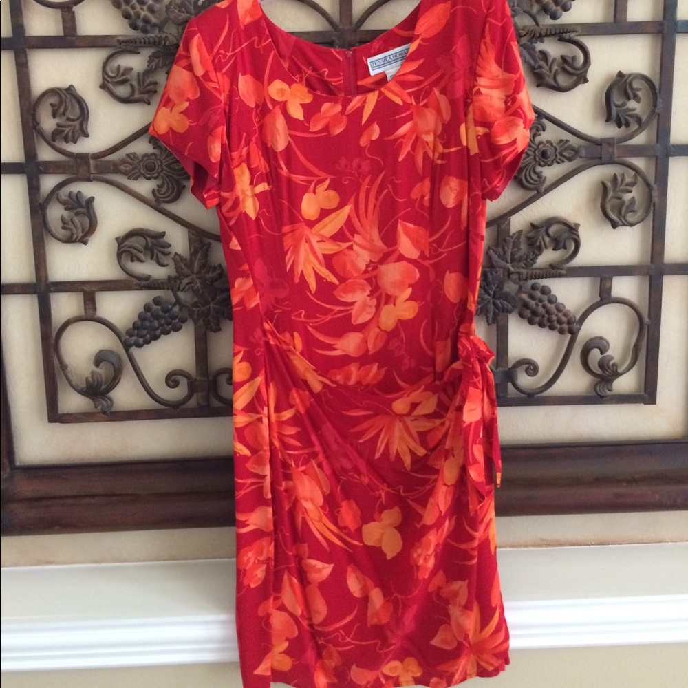 Jessica Howard Hawaiian print faux wrap dress
