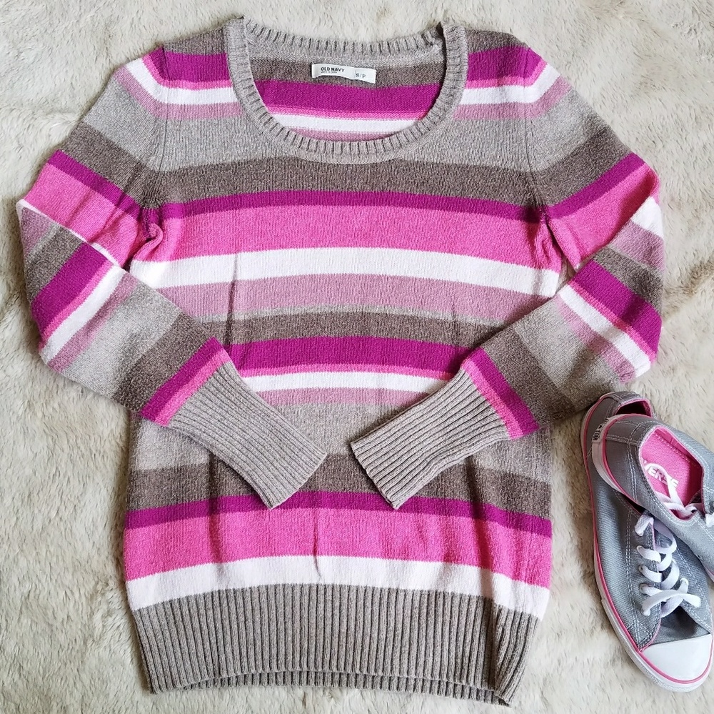 Striped sweater w/ ribbed cuffs, size S