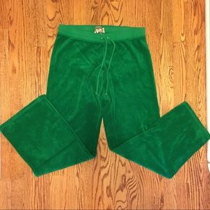 Juicy Couture green terry cloth pants