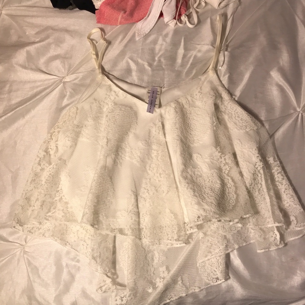 White Cropped Tank Top