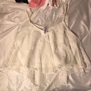 White Cropped Tank Top