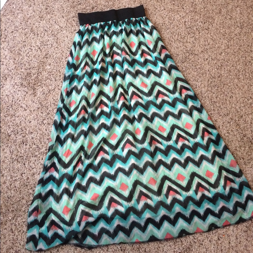 Maxi Tribal Skirt with Elastic Waist band