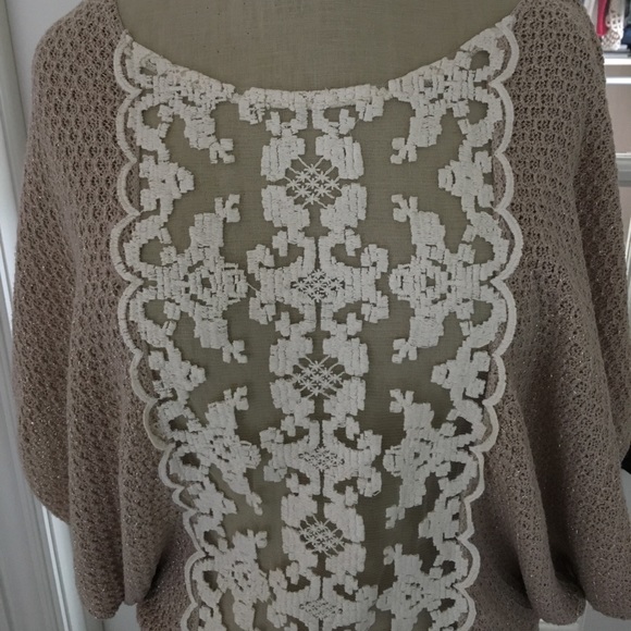 Free People shimmer lace batwing sweater - Picture 2 of 3