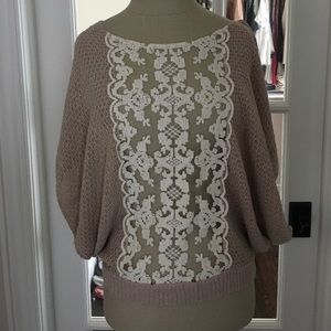 Free People shimmer lace batwing sweater